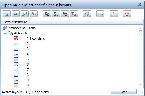 Architecture Tutorial Unit 8: Layouts 377 Layout editor Tip: The name you enter here will appear as the Plan name attribute in the title block!