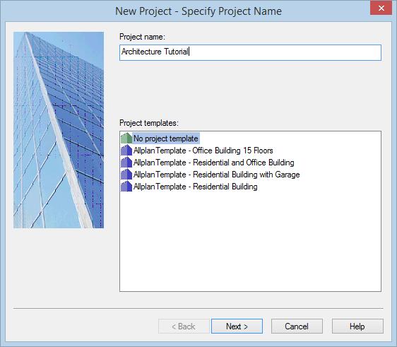 Architecture Tutorial Appendix 449 3 New Project Specify Project Name For the project name,