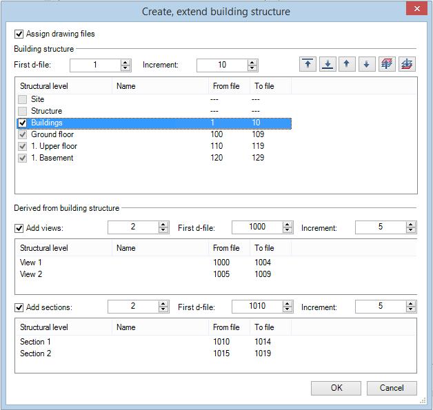 460 Creating the training project Allplan 2017 The Create, extend building structure dialog box should now appear as follows: Note: You can use the buttons to
