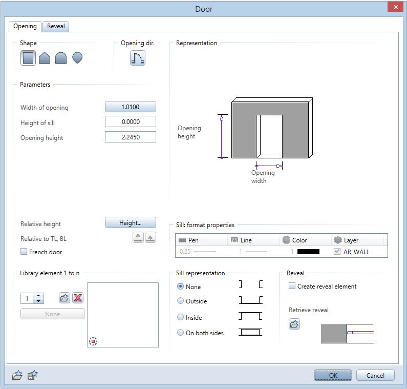 Architecture Tutorial Unit 2: Building Design 91 The Door dialog box should now look like this: Tip: You can change the width of the opening in the dialog box, allowing you to quickly create a number