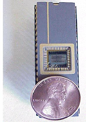 Biochip Nose Chip Photograph of a nose-chip, with 12 columns and 6 rows, each having a