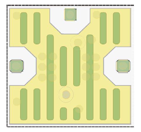 1.63 1. 2.7 1.25 3.4.4 1. 3.25 NOTES: 1. DIMENSIONS IN MILLIMETERS (mm). 2. SOLDER STRIPES (14 PLS) ARE.2 WIDE, PITCH. 3. SOLDER PADS FOR I/O ARE.35 x.35. 4. STENCIL PATTERN IS CENTERED ON DUPLEXER.