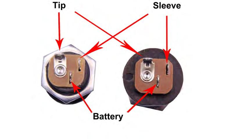 Wiring Step 6: Connect the TIP (negative) terminal of the DC adaptor jack to the eyelet on the