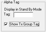 ALPHA TAG This section is used to program the display message during idle mode.