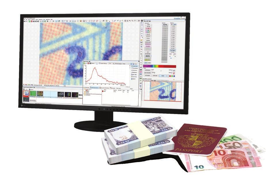 FORENSIC LABORATORIES Spectra Pro s high-precision Spectroscopy and Hyper Spectral Imaging modules help examiners to easily detect and record alterations, forgeries and counterfeit documents.