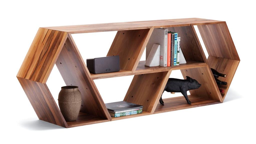 TETRA The Tetra shelving system is made from solid European White Oak and Walnut.
