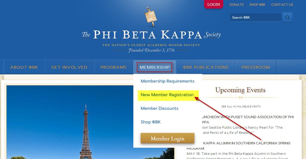 The Phi Beta Kappa Society Member Registration Procedures for Students March 10, 2015 Congratulations on your invitation to join Phi Beta Kappa, the nation s oldest and most prestigious academic