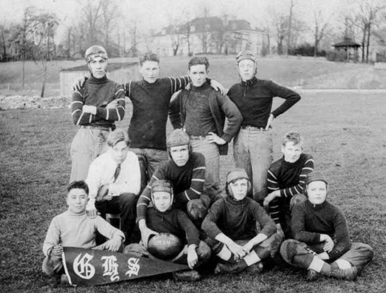 The 1914 Gridiron Meet the 1914 Grandview football team, as indicated on the ball. A lot of the early team members were ringers and did not attend GHHS.