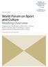 World Forum on Sport and Culture Meeting Overview