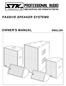 PASSIVE SPEAKER SYSTEMS OWNER'S MANUAL ENGLISH
