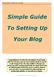 To Setting Up. Your Blog