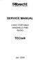 SERVICE MANUAL. TECtalk 2-WAY PORTABLE HANDHELD PMR RADIO. Jan. 2000