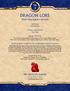 Vol. DRAGON LORE. The Dragon Elves. Author Kevin Buntin. Cover Artwork Tom Tullis. Open Game Content & Copyright Information