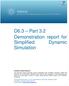 D6.3 Part 3.2 Demonstration report for Simplified Dynamic Simulation