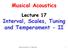 Musical Acoustics Lecture 17 Interval, Scales, Tuning and Temperament - II