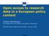 Open access to research data in a European policy context