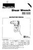 Shear Wrench INSTRUCTION MANUAL MODEL 6920NB MODEL 6922NB. DOUBLE lnsulatlon. 6920NB 5/8. 314 60 kg.m (A4901 (434 Ibs,ftl