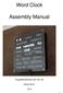 Word Clock. Assembly Manual