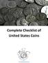 Complete Checklist of United States Coins