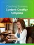 Coaching Business. Content-Creation Template