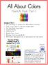 All About Colors. Pre-K/K Pack: Part 1
