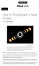 How to Photograph a Solar Eclipse