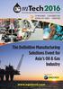 The Definitive Manufacturing Solutions Event for Asia s Oil & Gas Industry.  29 NOVEMBER 2 DECEMBER 2016 MARINA BAY SANDS SINGAPORE