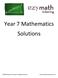 Year 7 Mathematics Solutions