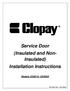 Service Door (Insulated and Non- Insulated) Installation Instructions. Models CESD10, CESD20. ES Rev