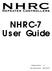 NHRC-7 User Guide. Software Version: User Guide Version: 2004-Dec-24