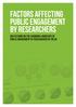 factors affecting public engagement by researchers Reflections on the Changing Landscape of Public Engagement by Researchers in the UK