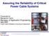 Assuring the Reliability of Critical Power Cable Systems