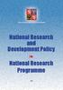 National Research and Development Policy
