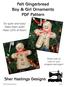 Felt Gingerbread Boy & Girl Ornaments PDF Pattern