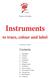 Product of Australia. Instruments. to trace, colour and label. by Beatrice Wilder. Contents