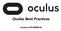Oculus Best Practices. Version