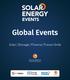 Global Events. Solar Storage Finance Future Grids