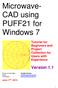 Microwave- CAD using PUFF21 for Windows 7