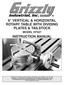 6 Vertical & Horizontal. Plates & Tailstock. Instruction Manual