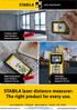 STABILA laser distance measurer: The right product for every use.