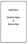 GATE Question Paper & Answer Keys