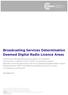 Broadcasting Services Determination Deemed Digital Radio Licence Areas