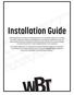 Installation Guide 888-4WB TRAY