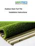 Outdoor Deck Turf Tile. Installation Instructions