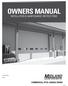 OWNERS MANUAL INSTALLATION & MAINTENANCE INSTRUCTIONS COMMERCIAL STEEL GARAGE DOORS. Commercial Steel Garage Door - OWNERS MANUAL. Installed By: Date: