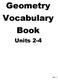 Geometry Vocabulary Book