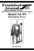 Model SS-99. Reloading Press. Instructions