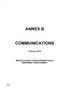 ANNEX B COMMUNICATIONS