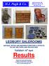 LEDBURY SALEROOMS ANTIQUE, RETRO AND MODERN FURNITURE & EFFECTS. SILVER, MILITARIA AND RAILWAYANA. TUESDAY 19 th April Results