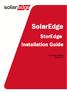 SolarEdge. StorEdge Installation Guide. For North America Version 1.0